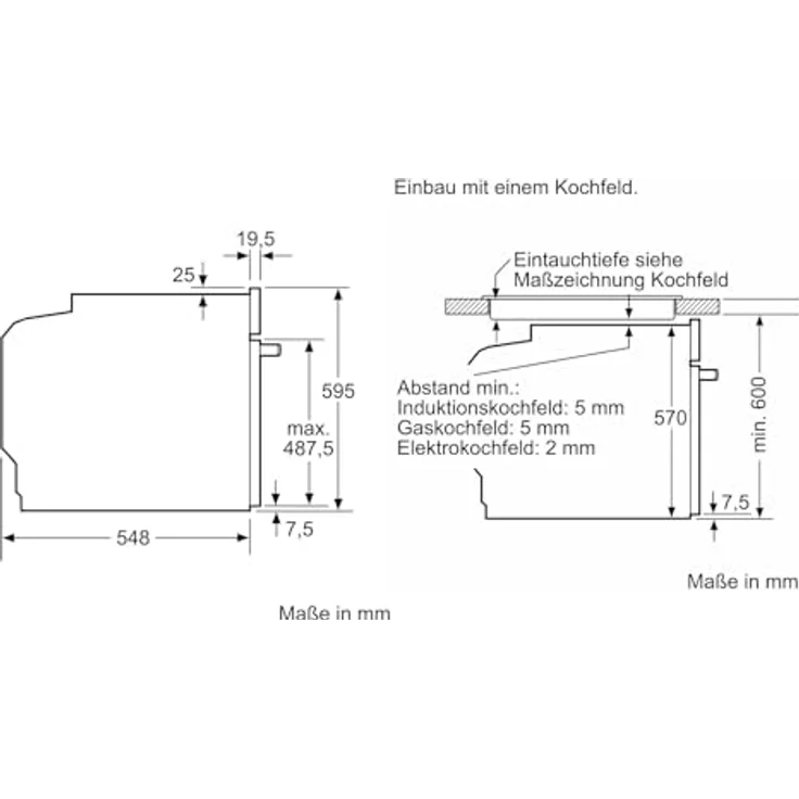 Bosch HBA234BB3 Einbauherd elektrisch, 71 Liter Umluft, Schwarz, Energieklasse A+ – Bild 6
