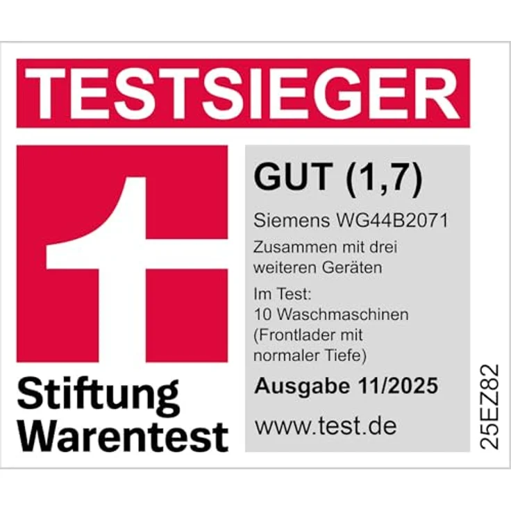 SIEMENS iQ700, Waschmaschine, Frontlader, 9 kg, 1400 U/min., WG44B2071, mit Fernsteuerung – Bild 3