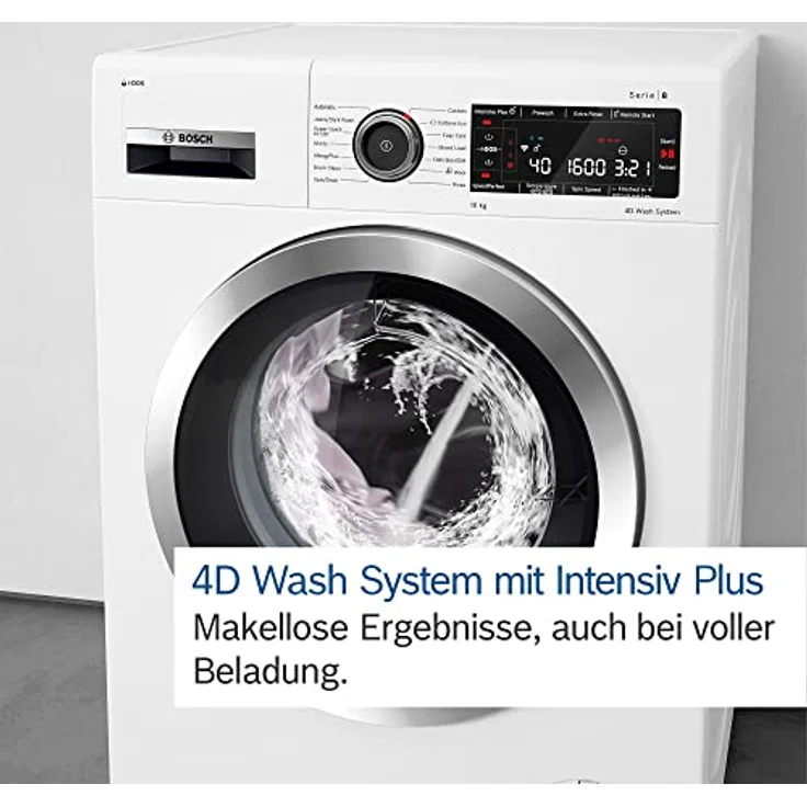 BOSCH WGB2560X0 Waschmaschine Serie 8, Frontlader mit 10kg Fassungsvermögen, 1600 UpM, Home Connect, Iron Assist, Mini Load, Active Water Plus, Silber-inox, 60cm – Bild 5