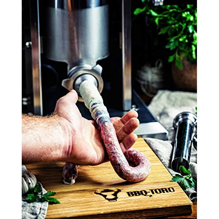 Zelsius Wurstfüllaufsatz Profi Wurstfüllmaschine, 2 Liter, Edelstahl Wurstfüller mit 4 Füllrohren, Handkurbelbetrieb – Bild 4
