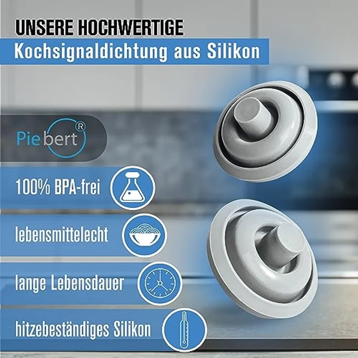 Piebert Kochsignaldichtung 39155 für WMF Schnellkochtöpfe, hellgrau, hitzebeständiges Silikon, BPA-frei, lebensmittelecht – Bild 4