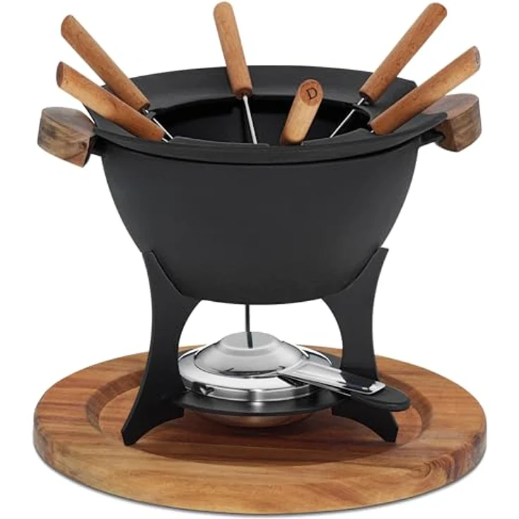 kela Fondue-Set Country Gusseisen schwarz 21,5cm 27cmØ, 27x27x21,5 cm – Bild 2