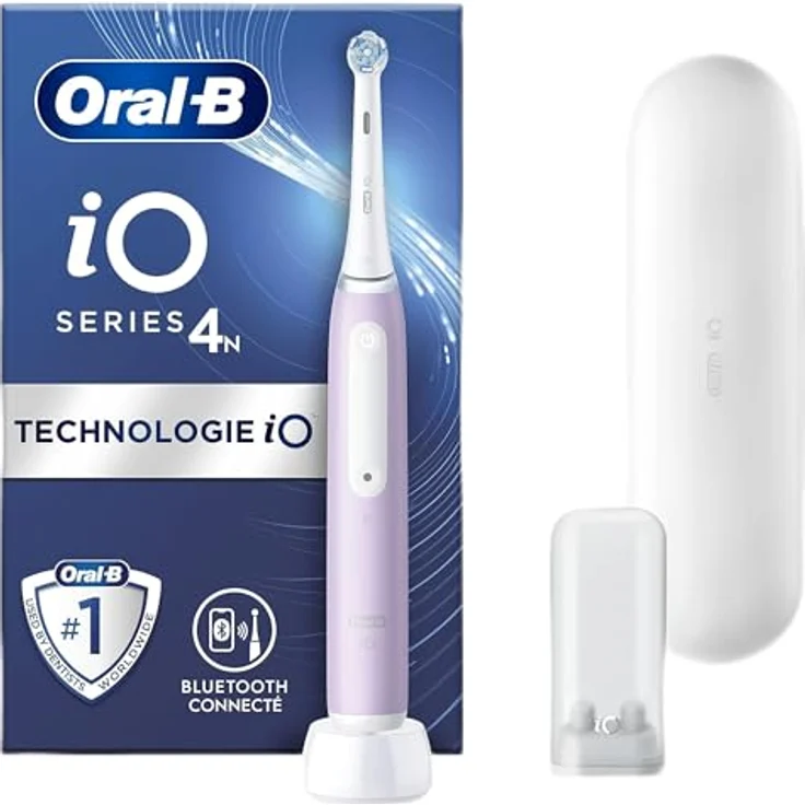 Braun Oral-B iO 4N Elektrische Zahnbürste, Lavendel, mit Bluetooth und Reiseetui für gründliche Mundhygiene – Bild 1
