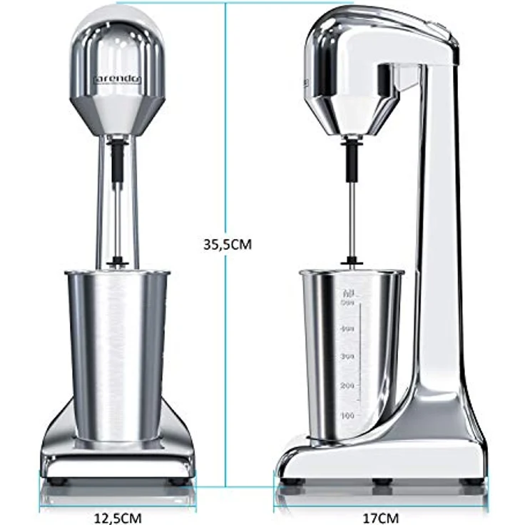 Arendo Drink Mixer, elektrischer Standmixer mit 500 ml Becher, 22.000 U/min, 2 Geschwindigkeitsstufen, für Protein Drinks, Smoothies, Milchshakes und Cocktails – Bild 2