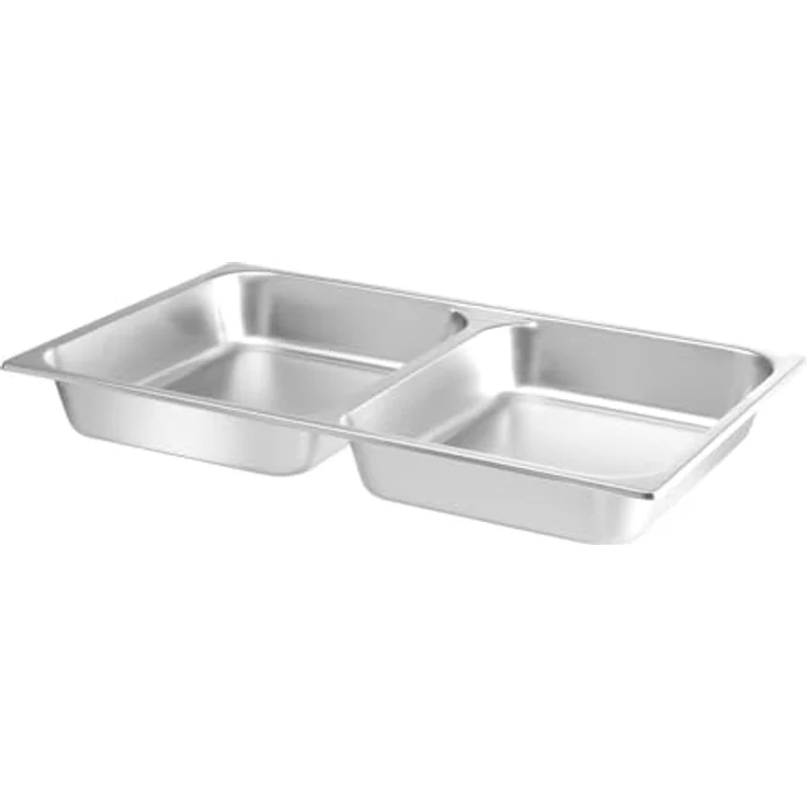 HENDI Lebensmittelpfanne GN 1/1, zweigeteilt mit 7,5L (2 x 3,75L), 530x325x(H)65mm – Bild 2