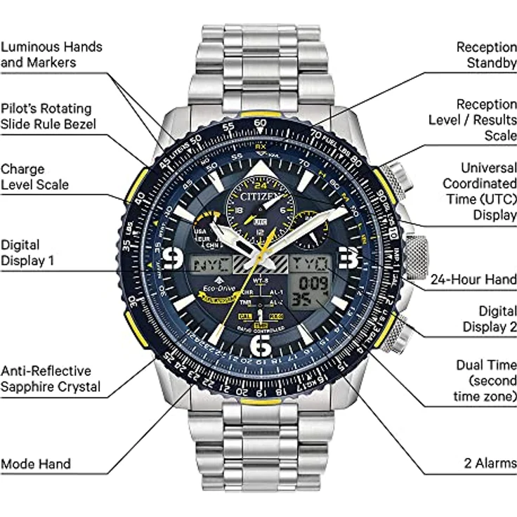 Citizen Herren Armbanduhr Funk Eco Drive JY8078 52L Promaster Skyhawk Blue Angel – Bild 6