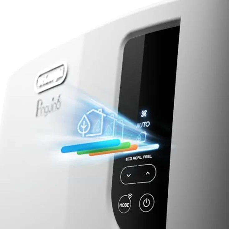 De'Longhi Pinguino PACEL110ERFWiFi, mobile Klimaanlage für Räume bis 100 m³, 11.000 BTU/h, Wi-Fi, Alexa & Google Assistant, Entfeuchtungsfunktion, Gas R290, Klasse A, Weiß – Bild 4