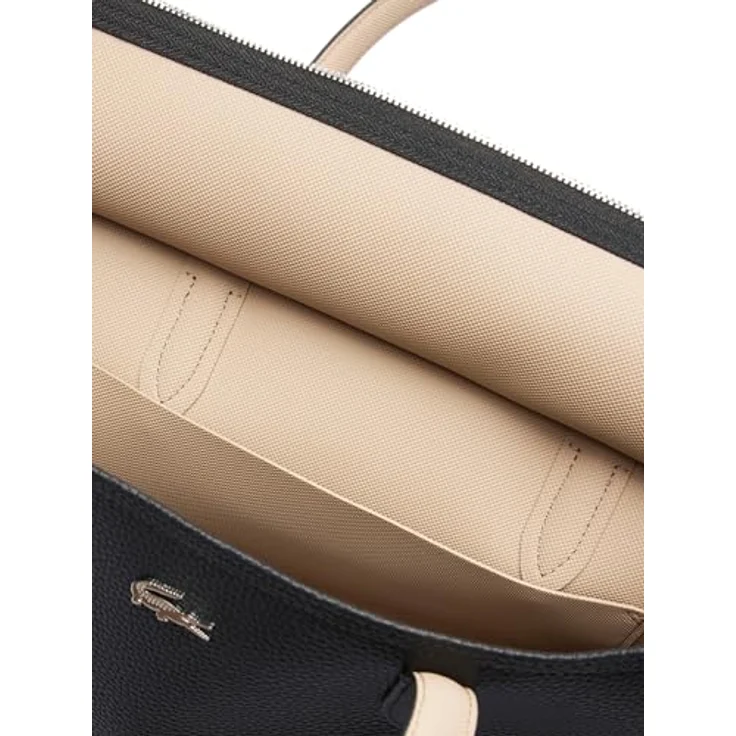 Lacoste Shopper Anna - Shopper 35 cm (noir krema) - Elegant und praktisch, geräumiges Hauptfach, metallenes Lacoste-Krokodil – Bild 4