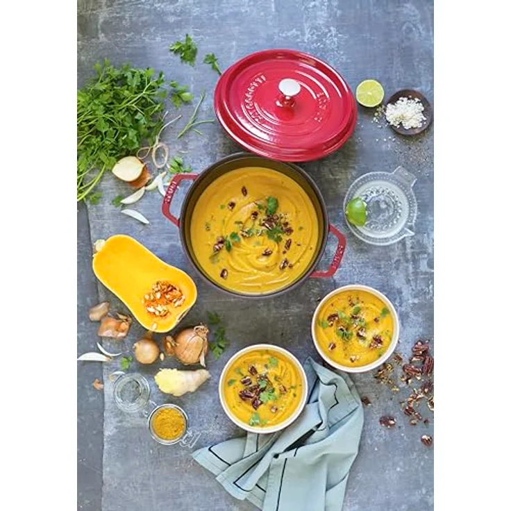 STAUB Gusseisen Bräter- Cocotte, Rund 24 cm, 3,8 L, kirschrot – Bild 3