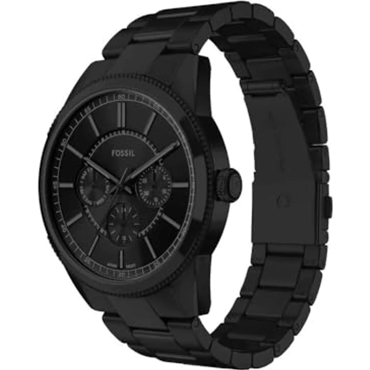 FOSSIL FS6135 Herren Analog Quarz Uhr, 42mm Edelstahlgehäuse, schwarzes Zifferblatt, schwarzes Edelstahlarmband, wasserdicht bis 50m – Bild 3