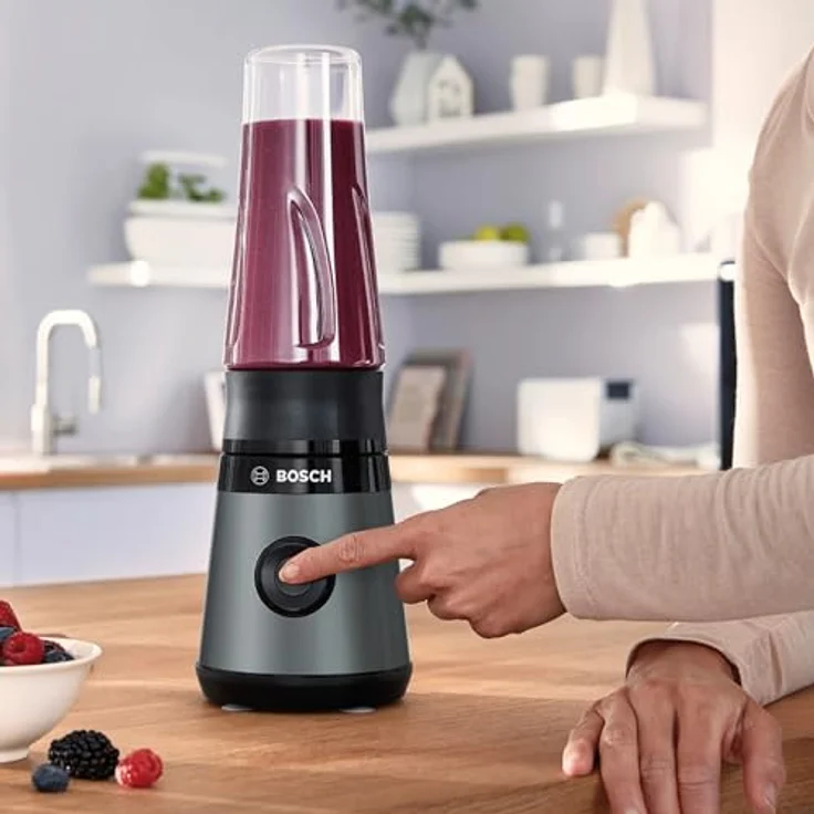 Bosch MMB2111S Standmixer, 450 Watt, 0,6 Liter, FlowBooster, inkl. Trinkflasche, schwarz-silber – Bild 5