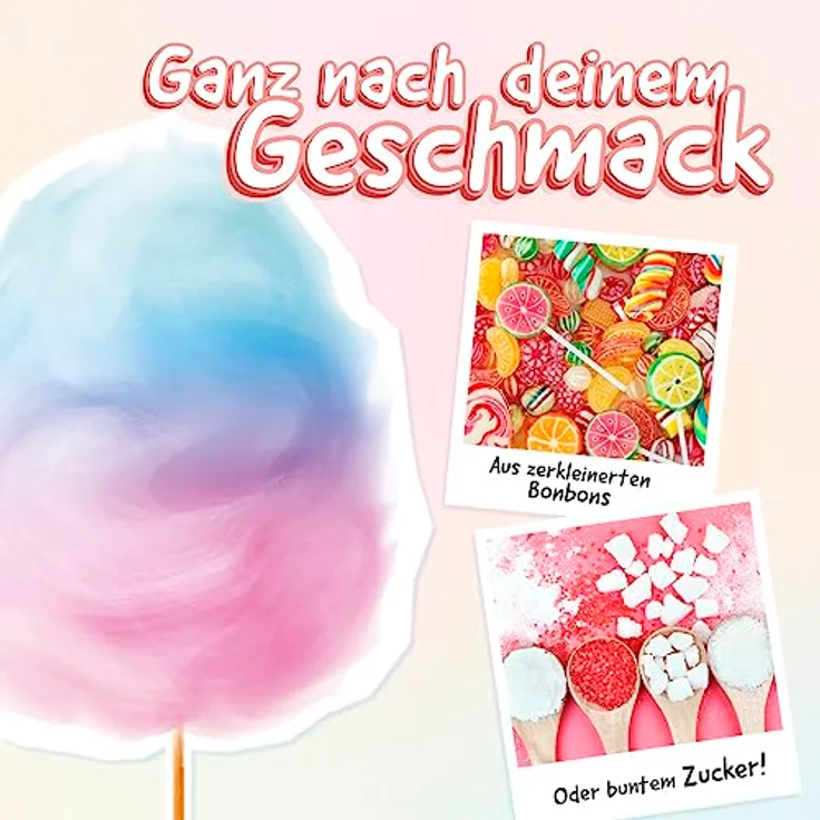 GOURMETmaxx Zuckerwattemaschine für Zuhause | Das Original mit 10 Stäbchen & Messlöffel in nostalgischem Retro-Design in mint | Cotton Candy in höchster Qualität für jeden Anlass [Mint] - Preisvergleich – Bild 3