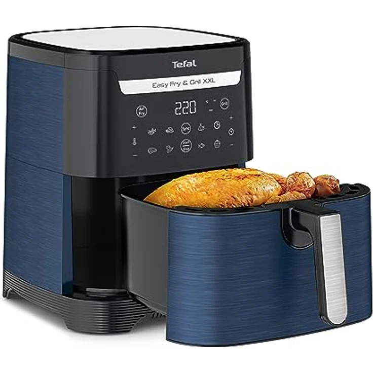 Tefal EY8014 Easy Fry & Grill XXL Heißluftfritteuse | 6,5 L Fassungsvermögen | 2-in-1 Technologie | zeitsparend | 8 automatische Garprogramme | Grill-Technologie | Wanted Blue – Bild 1