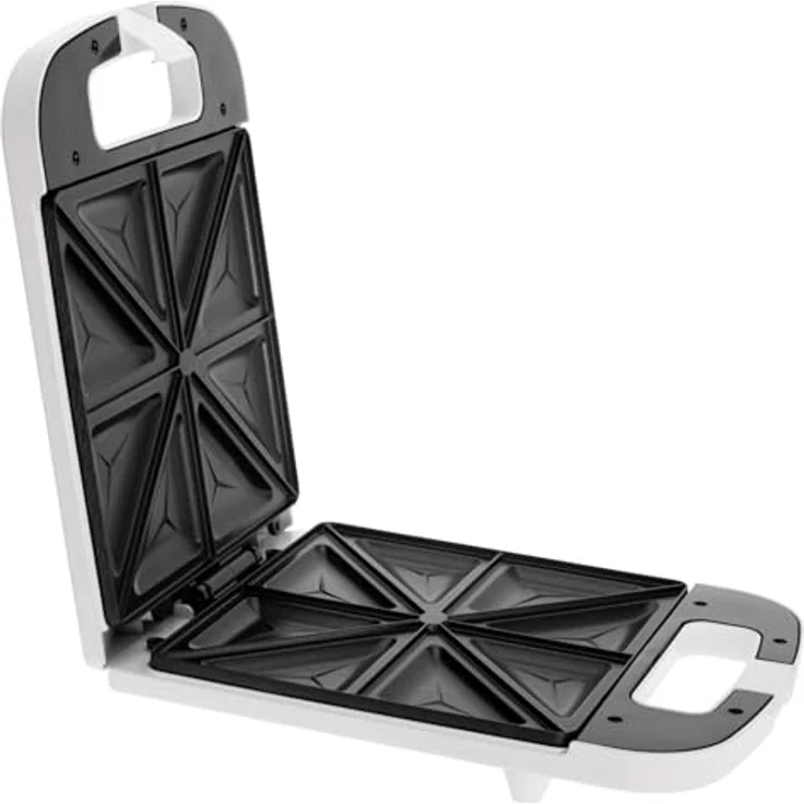 Adler AD 3055w Sandwichmaker, Sandwichtoaster für 4 Sandwiches mit Antihaftbeschichtung und Cool-Touch-Griff, weiß – Bild 5