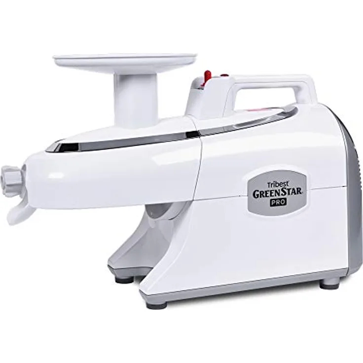 Tribest Greenstar Pro Entsafter Slow Juicer (Weiß) – 200W Saftpresse elektrisch mit Keramikschnecke – Effektiv und schonend – Umfangreiches Zubehör enthalten