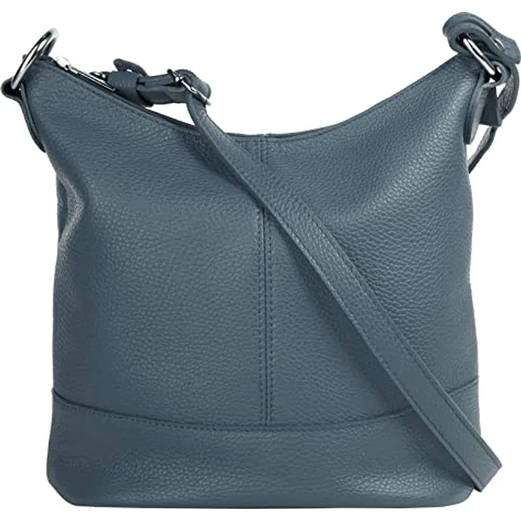 Cluty Umhängetasche echt Leder Made in Italy, stufenlos verstellbarer Schultergurt, schwarz