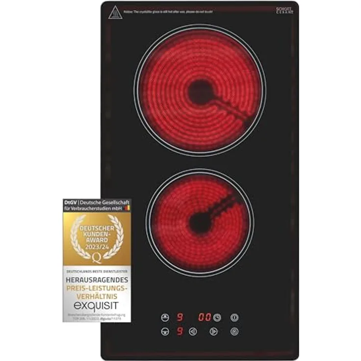 Exquisit Kochfeld EKC301-020 | Glaskeramik | Touch Control | Timer | Kindersicherung | 3000 W