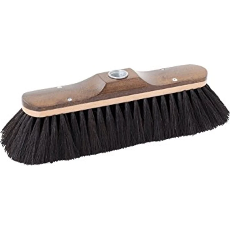 Bürstenhaus Redecker Rosshaarbesen 28 cm, Bodenreinigung mit gewachstem Buchenholz, schwarze Rosshaar-Bestückung – Bild 2