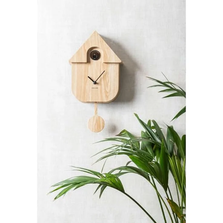Karlsson Kuckucksuhr Modern Cuckoo, Wanduhren aus Thermoplast, 8.5x21.5x41cm, dekorative Stille zwischen 22:00 und 06:00 Uhr – Bild 2