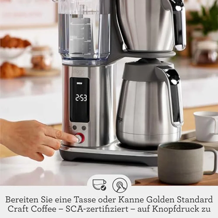 Sage The Luxe Brewer Thermal, Ein-Tasten-Kaffeebereiter mit Doppelwand-Karaffe, SCA Gold-Tassen-Standard, Cold Brew Programm, 1,77L – Bild 3