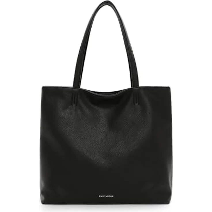 EMILY & NOAH Shopper E&N Eva, Damen Tasche aus Feinsynthetik mit umhängbarem Riemen und zweifarbiger Echtleder-Optik – Bild 1