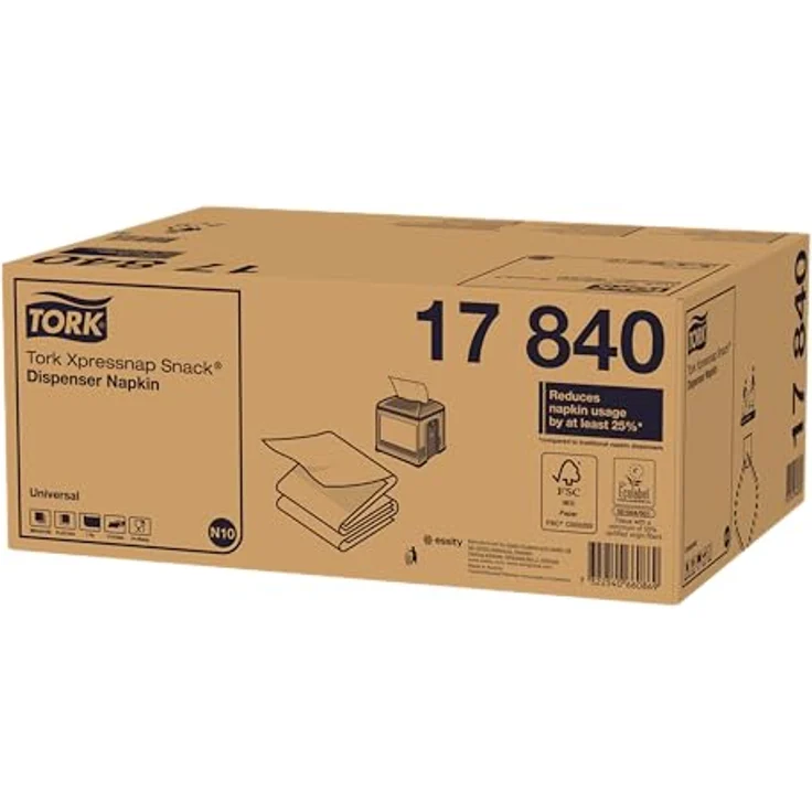 Tork Spenderservietten, 1-lagige Snackservietten für N10 Serviettenspender, weiß, 8er Pack – Bild 3