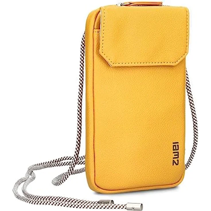 ZWEI Mademoiselle Phone Bag MP30, Umhängetasche aus weichem Kunstleder, gelb, für Smartphones, 10 x 1 x 19 cm – Bild 1