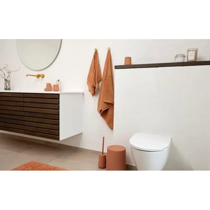 Zone Denmark Nova One Aufbewahrungsbox mit Deckel, Keramikdose für Badutensilien, Durchmesser 8,4 cm, Höhe 10 cm, Fassungsvermögen 290 ml, Mandarin – Bild 4