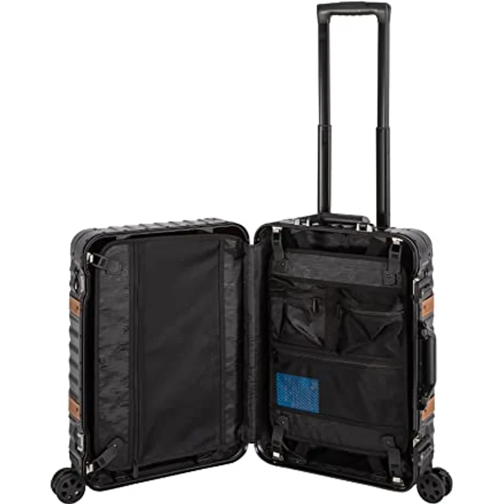 Travelhouse Paris Bordtrolley Koffer S 360° Doppelzwillingsrollen schwarz Alu-Rahmen – Bild 2