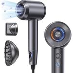 llano Ionen Haartrockner Schnelltrocknender Föhn mit Diffusor 100 Millionen Negative Ionen Hair Dryer 19m/s Luftstrom Bürstenloser Motor, 5 Hitze- und 2 Geschwindigkeitsstufen (perlgrau)