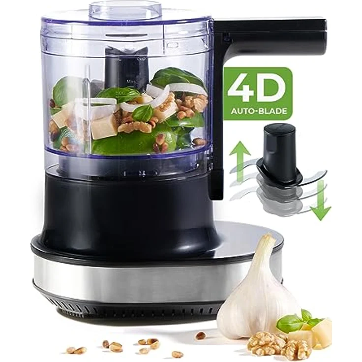 NUTRI-CHOPPER 4D Zerkleinerer Küche elektrisch mit AUTO-BLADE Funktion – BPA-frei – Deutsche Marke – Food Processor Universalzerkleiner Multizerkleinerer Zwiebel Fleisch Nüsse Pesto – Bild 1