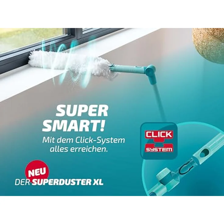 Leifheit Staubwischer SUPERDUSTER XL, waschbarer Mikrofaser Staubwedel mit 3 Ersatzbezügen, bindet Staub sicher auf großen Flächen – Bild 5