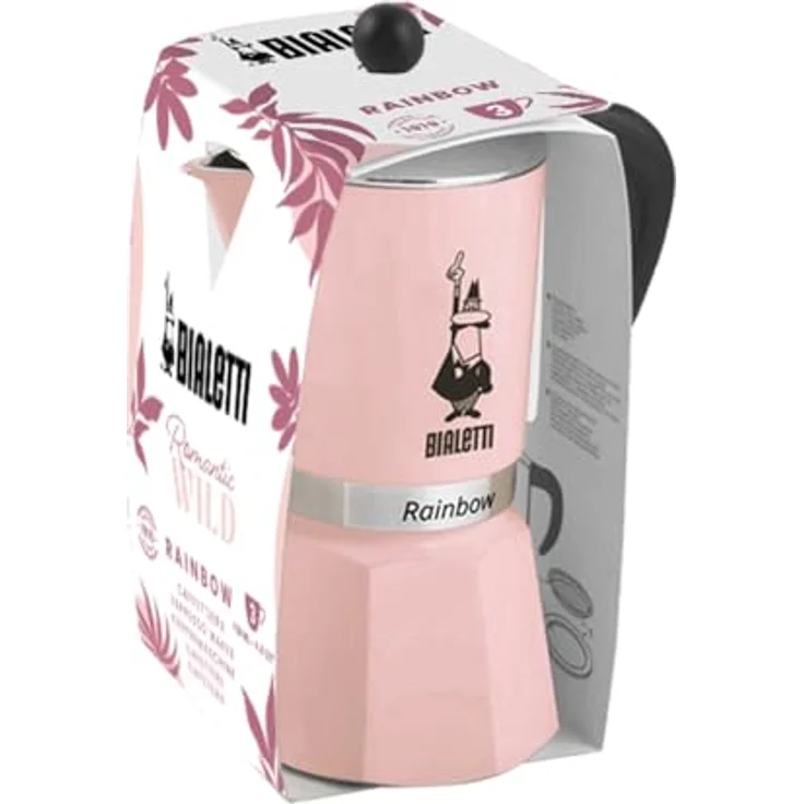 BIALETTI Espressokocher Primavera Rainbow 3, für 3 Tassen, hochwertiges Aluminiumgehäuse, hitzebeständig – Bild 2