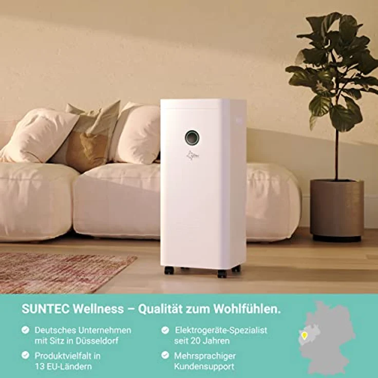 Suntec Wellness Luftentfeuchter DryFix 20 PRO [für Räume bis 150 M³ (~65 M²) , Entfeuchtungsleistung 20 L-Tag, inkl. Luftreinigungsfunktion + Wäschetrocknung, Max. 370 W] – Bild 6