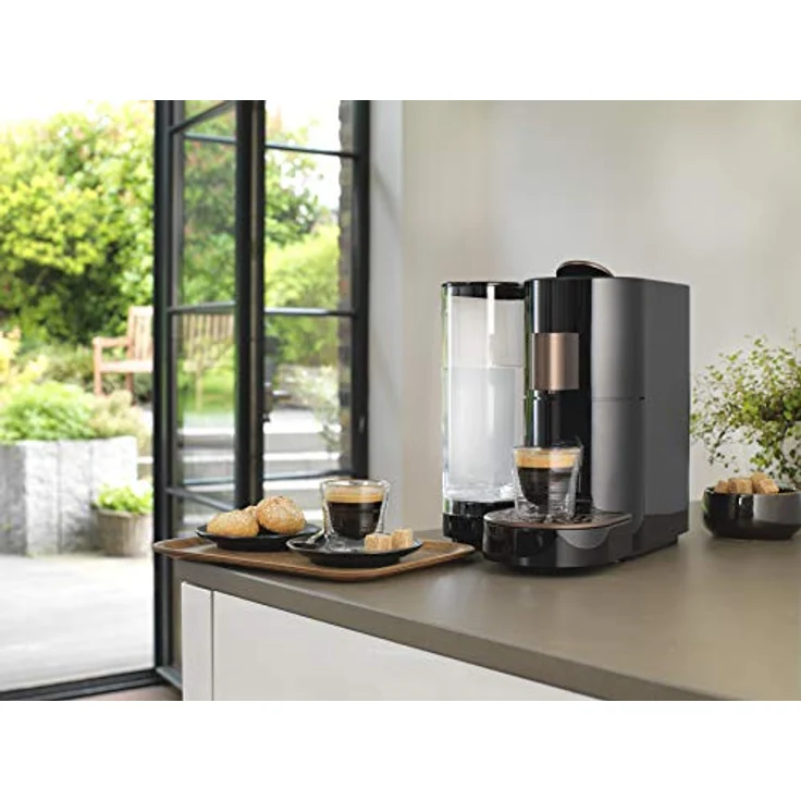 K-fee Twins II Kaffeekapselmaschine, (1455 Watt, 2,3 Liter Wassertank, Farbe Schwarz-Kupfer) – Bild 5