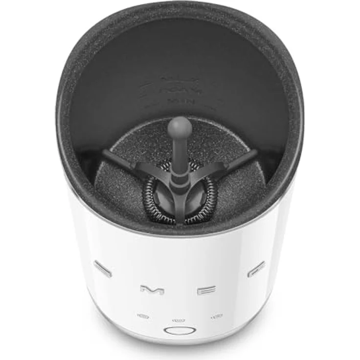 Smeg MFF02WHEU Milchaufschäumer, 50er-Jahre Design, heiße und kalte Milchaufschäum-Funktionen, keramischer Innenraum, automatisches Abschalten, weiß – Bild 8