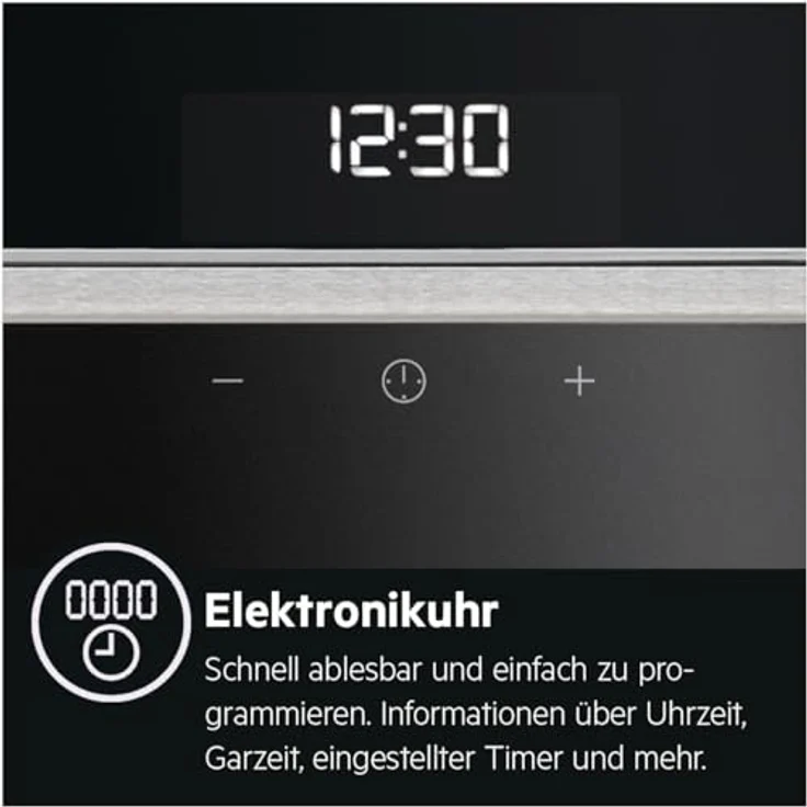 AEG BEE43502BM Einbau-Backofen Edelstahl mit Antifingerprint, Ringheißluft, gleichmäßige Garergebnisse auf 3 Ebenen, Reinigung mit Wasserdampf, A+, Elektronikuhr mit Timerfunktion – Bild 2