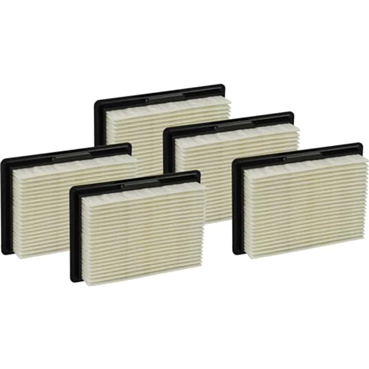 vhbw 5X Flachfaltenfilter, kompatibel mit Bosch Gas 10.8 V-Li, 12 V, 12V Professional Staubsauger, schwarz/weiß, hochwertiges Filter-Set für bessere Filtration – Bild 1