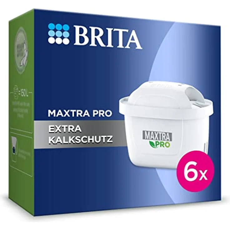 BRITA Wasserfilter-Kartusche MAXTRA PRO Extra Kalkschutz - 6er Pack (Halbjahresvorrat) - Original BRITA Ersatzkartusche für Geräteschutz und Reduzierung von Kalk, Verunreinigungen, Chlor & Metallen – Bild 1
