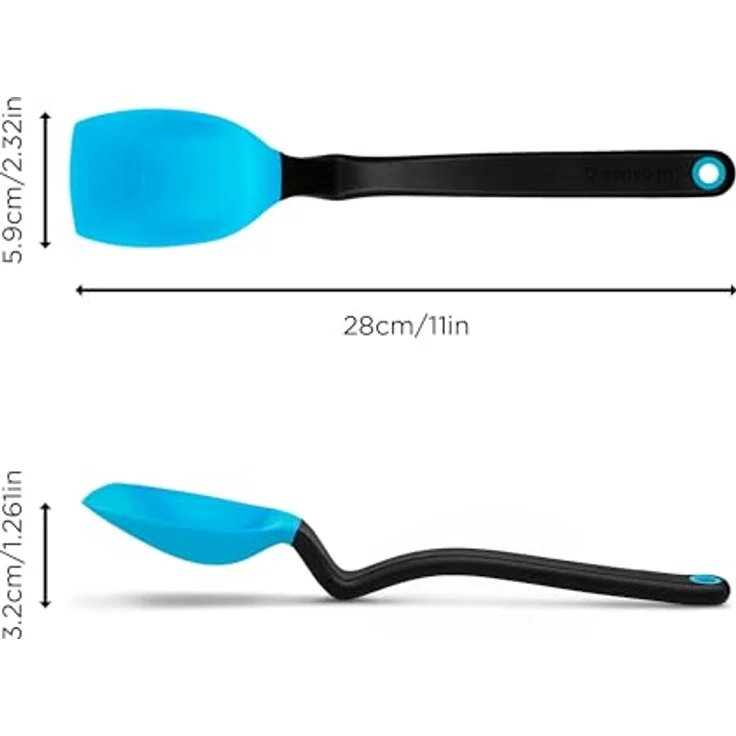 Dreamfarm SUPOON Silikon Kochlöffel, Blau, flexibler Kochlöffel mit Abmessungsmarkierungen, hitzebeständig bis 250°C, spülmaschinenfest, BPA-frei – Bild 3
