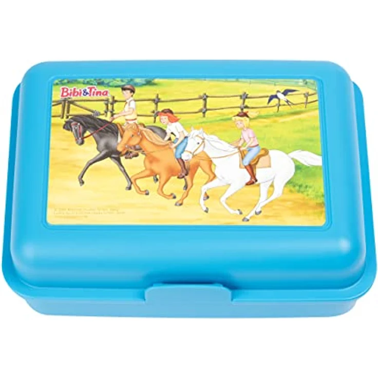 United Labels Bibi & Tina - Pferde Brotdose Lunchbox Butterbrotdose mit Trennwand Blau – Bild 2