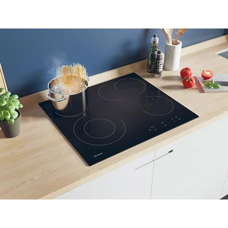 Candy CEH6DXECTT/1 Hi-Light Kochfeld/Autark/Glas Schwarz, 60 cm, Mono Touch, 4 Zonen – Bild 3