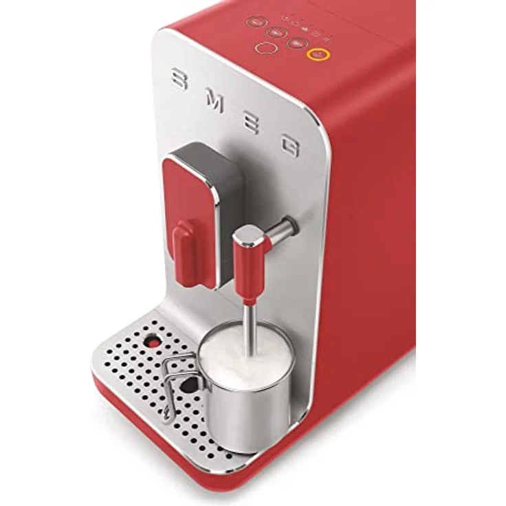 Smeg BCC02 Kaffeevollautomat 50s Style, 1,4 l Wassertank, mit integriertem Mahlwerk und Milchaufschäumdüse, ruby red – Bild 3