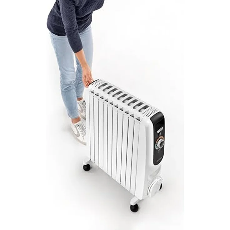 Delonghi TRD51025 Ölradiator Dragon 5, 2500 W Heizleistung, elektronische Temperaturkontrolle, schwarz und weiß – Bild 3