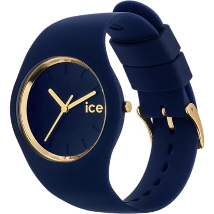 ICE-WATCH Watch 024524, Armbanduhr mit blauem Silikonband und goldenen Elementen, wasserdicht bis 10 bar, 37 mm Gehäusedurchmesser – Bild 2