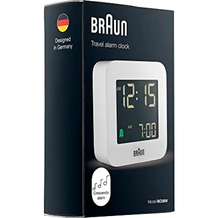 Braun BC08W Klassik digitaler Wecker, weiß – Bild 6