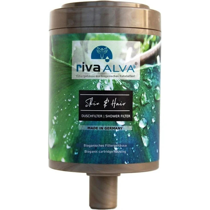 Riva rivaALVA Skin & Hair Ersatzkartusche für Duschfilter | Biologisch abbaubar, Aktivkohleblockfilter, 6-7.000 Liter Filtrationsleistung