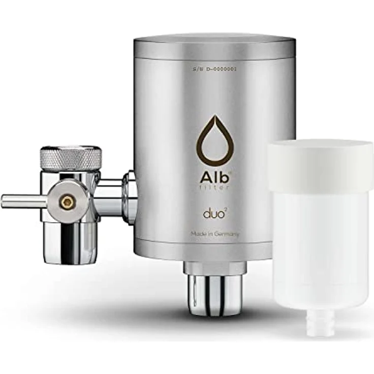 Alb Filter Duo Nano Wasserhahnfilter mit Keimsperre, Edelstahl Mattiert, Bakterienfiltration 99,999%, inkl. Vorfilter – Bild 2