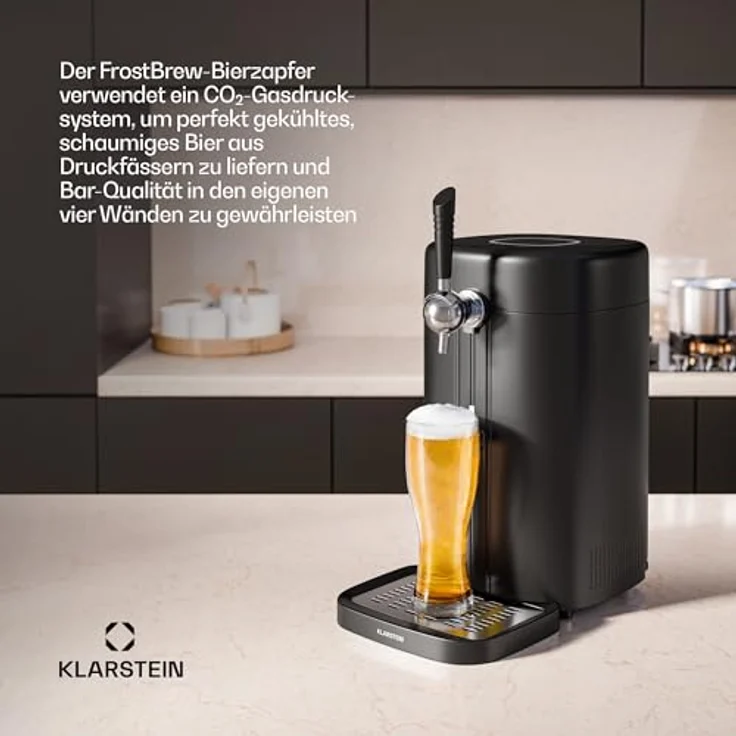Klarstein FrostBrew Bierzapfanlage, Zapfanlage für 5 L Fässer mit CO2-Drucksystem, thermoelektrischer Kühlung und LED-Beleuchtung, 60W – Bild 3
