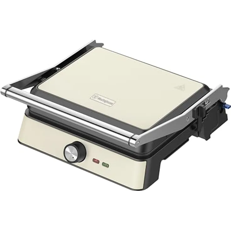 Westinghouse Retro Contact Grill WKCG907WH, 2200 W, Antihaftbeschichtung, höhenverstellbar, 29 x 24 cm Grillfläche